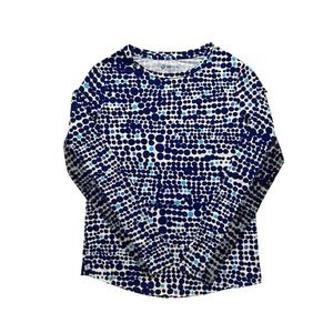 IBKUL Top Stretch Polka Dot All Over Print Athletic Mesh Long Sleeve Women Small